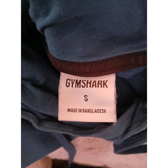 Gymshark Sharkhead Infill Hoodie Men’s Small Teal Blue Logo Pullover Sweatshirt - Picture 5 of 6